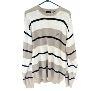 Izod Men's Crewneck Sweater - Beige, White, and Black